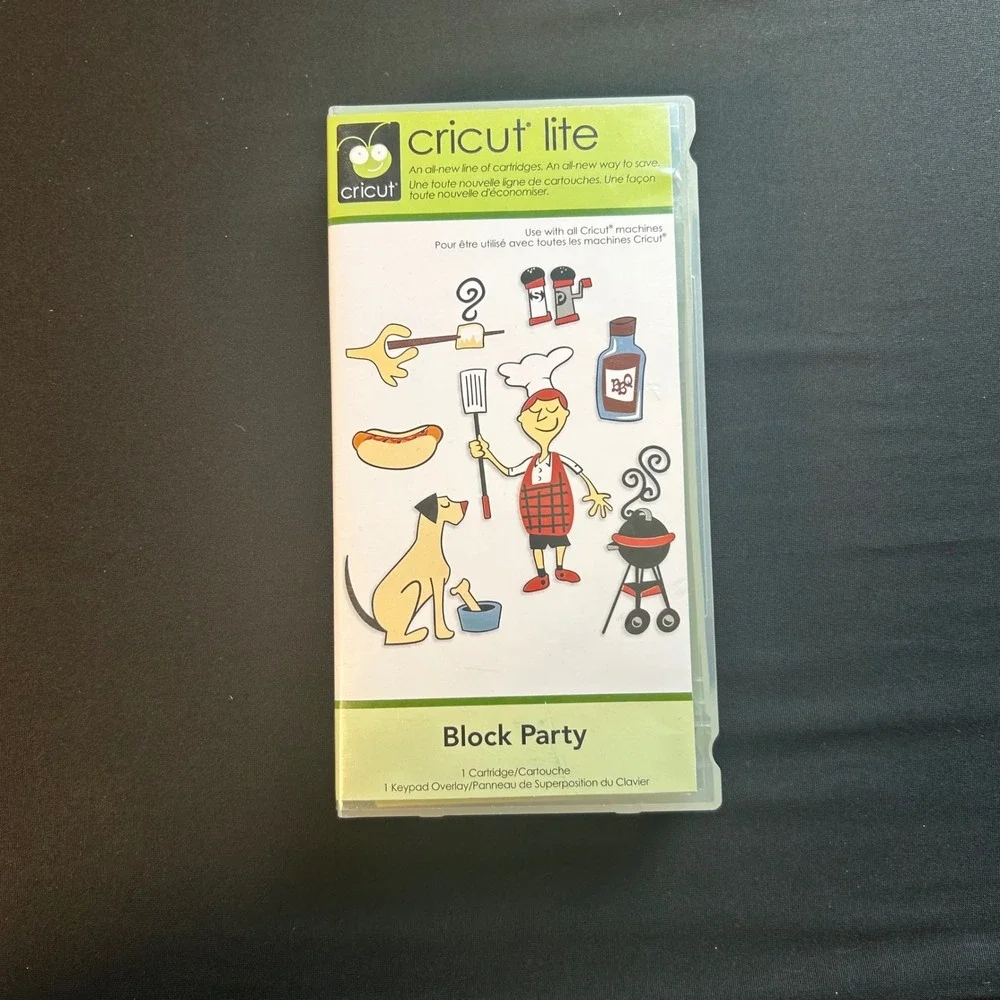 Cricut Lite Block Party barbecue Cartridge keypad overlay link status unknown